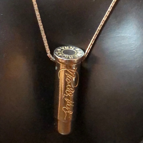 Vintage Silver Bullet Brigade America’s NRA Charlton Heston Necklace - Picture 1 of 10